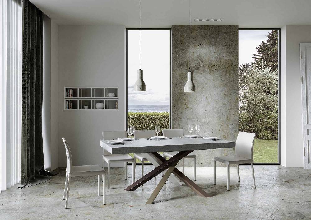 Itamoby Tavolo allungabile 90×180/284 cm Volantis Premium Cemento telaio 4/C Novità