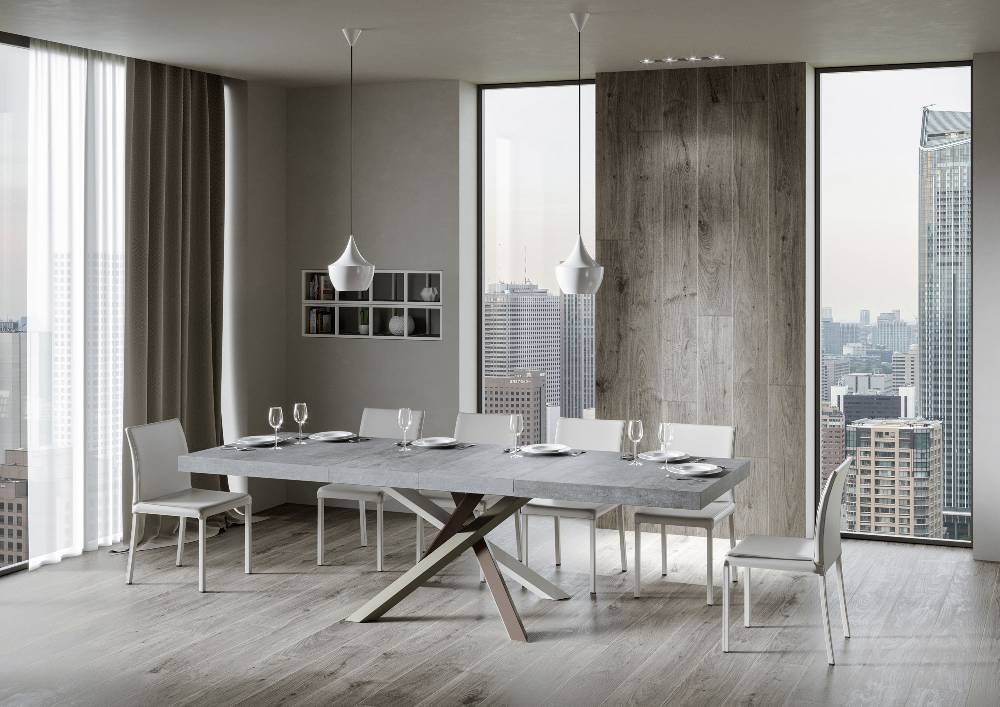 Itamoby Tavolo allungabile 90×180/284 cm Volantis Premium Cemento telaio 4/C Novità