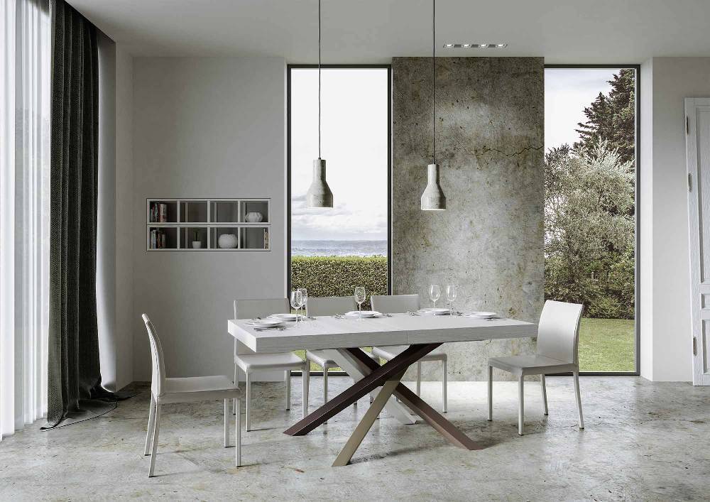 Itamoby Tavolo allungabile 90×160/264 cm Volantis Premium Bianco Frassino telaio 4/C Online