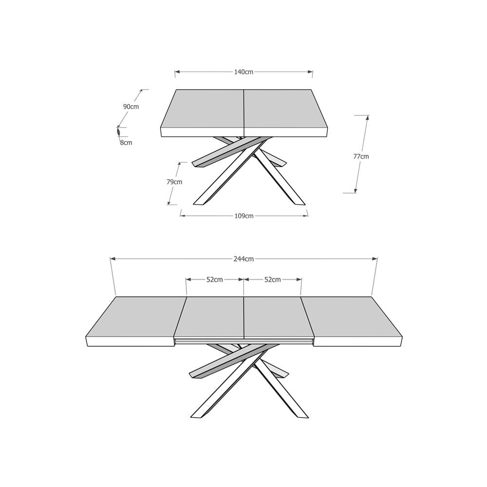 Itamoby Tavolo allungabile 90×140/244 cm Volantis Premium Noce telaio 4/C Outlet