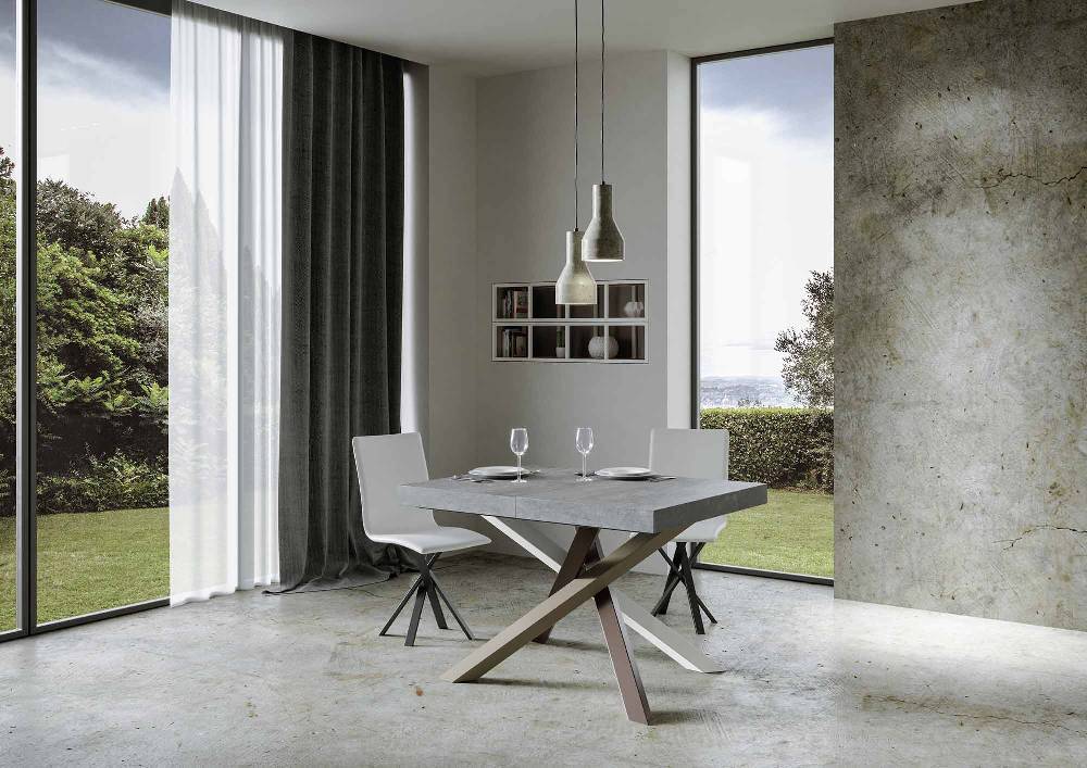 Itamoby Tavolo allungabile 90×140/244 cm Volantis Premium Cemento telaio 4/C In Vendita
