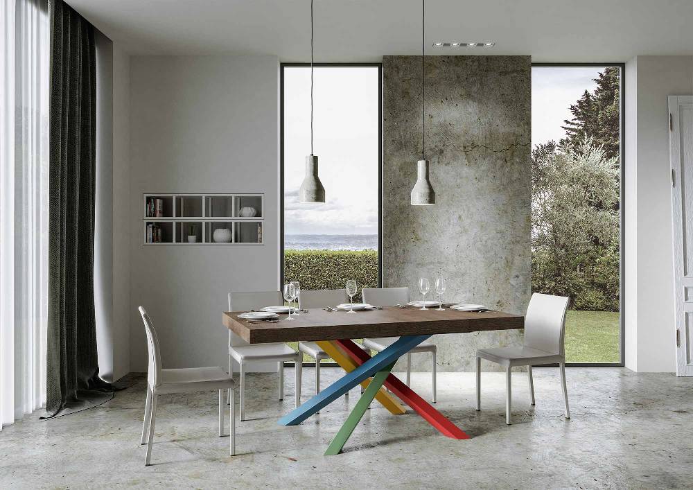 Itamoby Tavolo allungabile 90×180/284 cm Volantis Premium Noce telaio 4/B Nuova