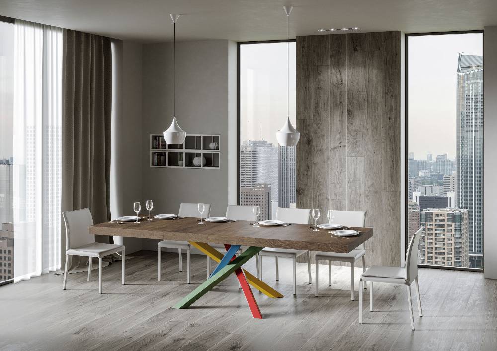 Itamoby Tavolo allungabile 90×180/284 cm Volantis Premium Noce telaio 4/B Nuova