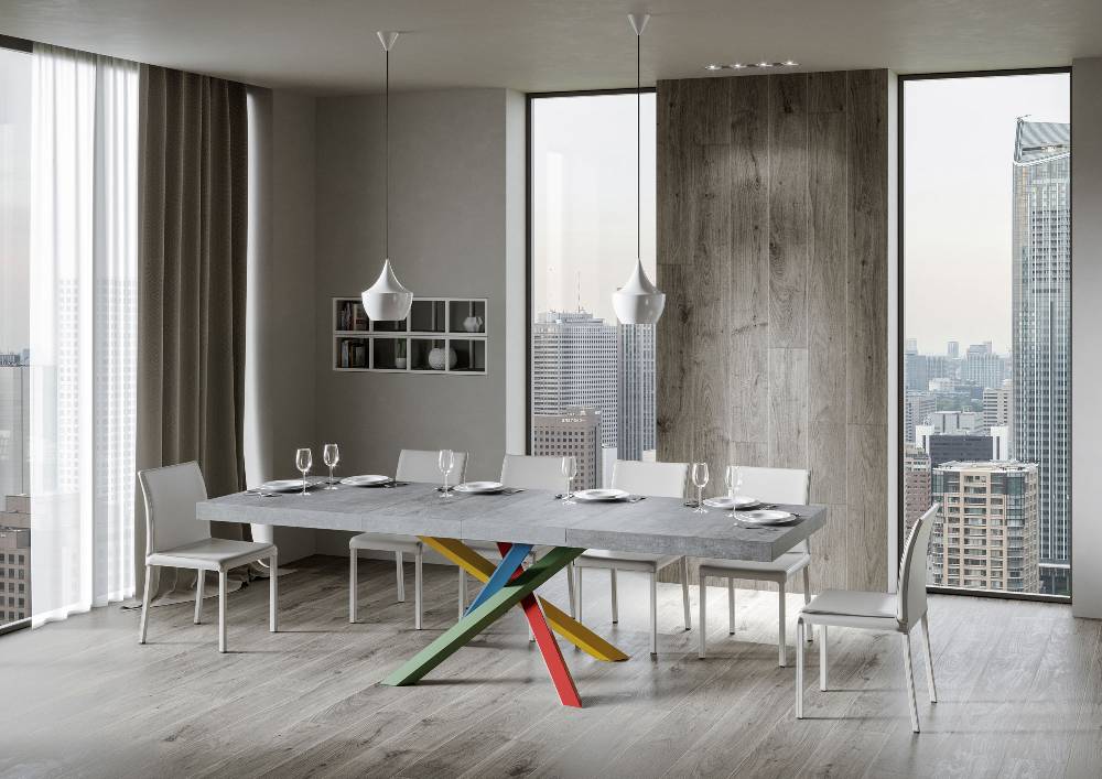 Itamoby Tavolo allungabile 90×180/284 cm Volantis Premium Cemento telaio 4/B Moda