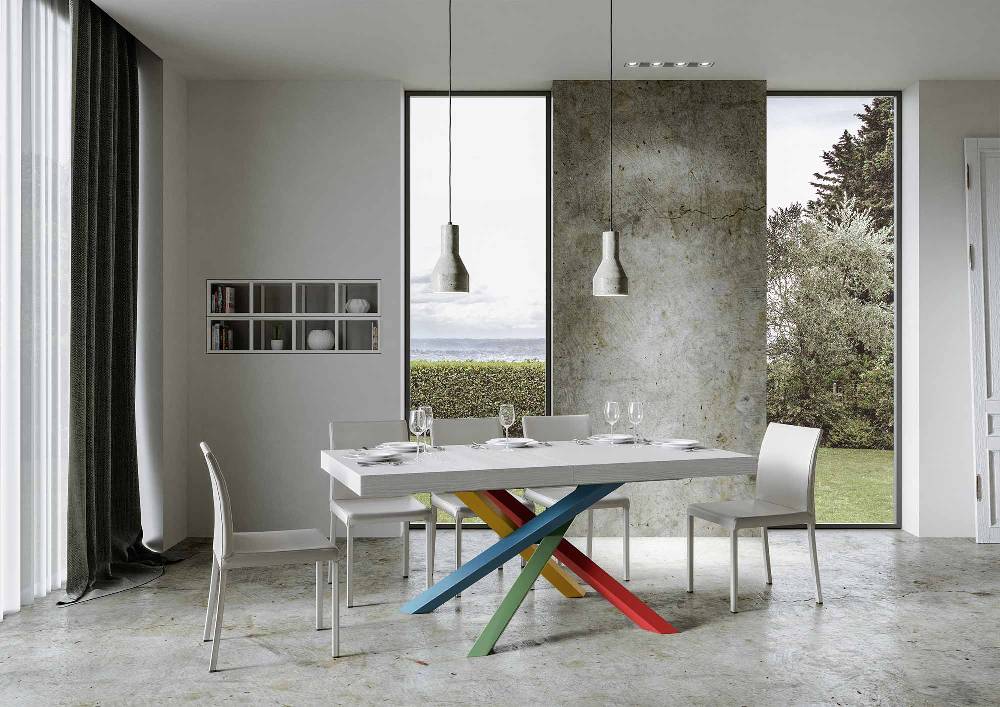 Itamoby Tavolo allungabile 90×180/284 cm Volantis Premium Bianco Frassino telaio 4/B Italy