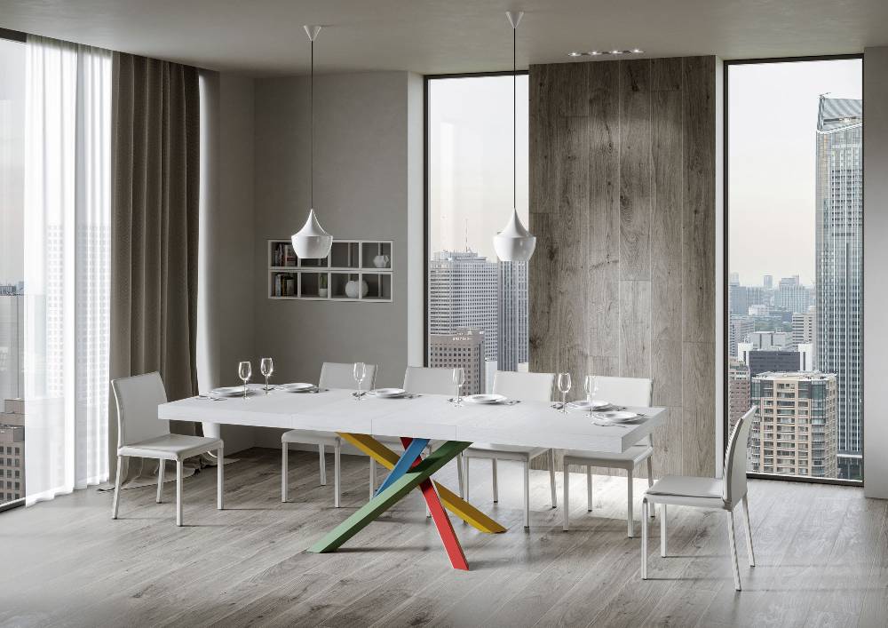 Itamoby Tavolo allungabile 90×180/284 cm Volantis Premium Bianco Frassino telaio 4/B Italy