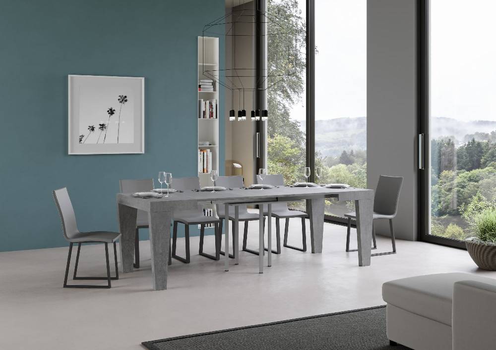 Itamoby Tavolo Spimbo Allungabile Cemento 90×90 Allungato 246 Saldi Di Fabbrica