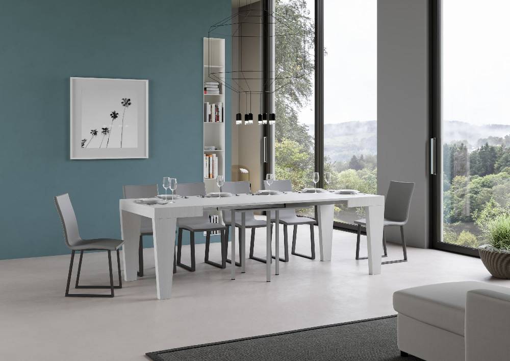 Itamoby Tavolo Spimbo Allungabile Bianco Frassino 90×90 Allungato 246 Vendite Flash