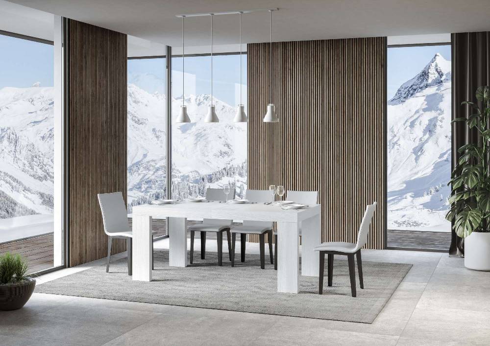 Itamoby Tavolo Roxell Allungabile Bianco Frassino 90×180 Allungato 284 Moda