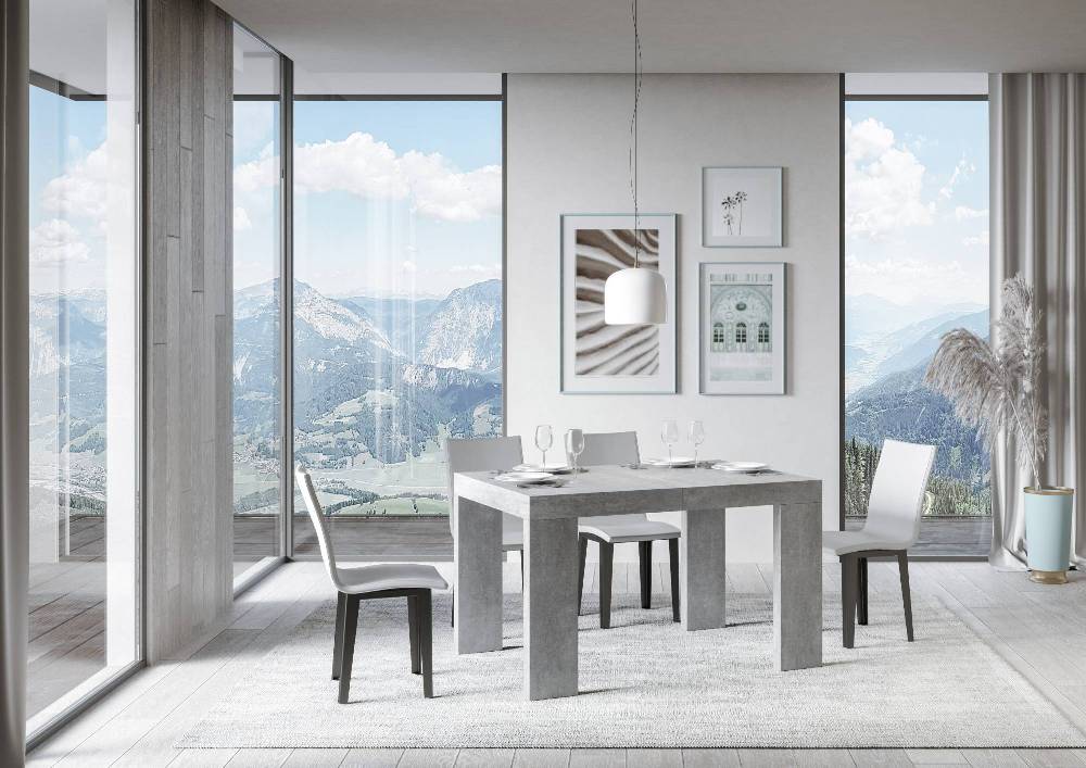 Itamoby Tavolo Roxell Allungabile Cemento 90×130 Allungato 234 Nuovo