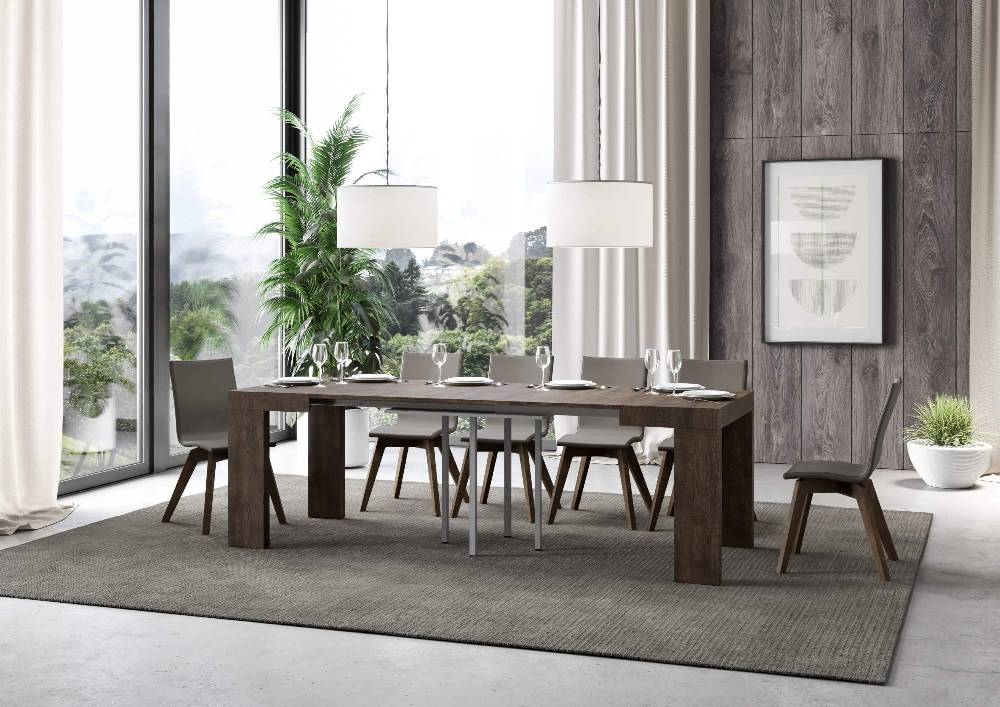 Itamoby Tavolo Roxell Mix Allungabile Noce 90×90 Allungato 246 Promozione