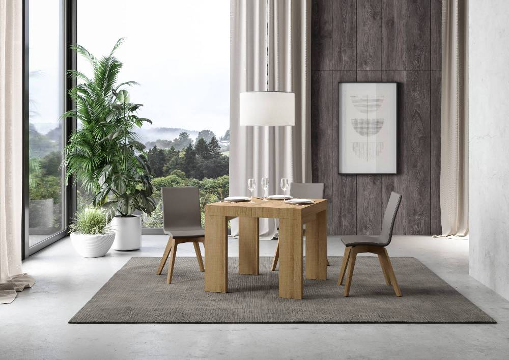 Itamoby Tavolo Roxell Allungabile Quercia Natura 90×90 Allungato 246 Pezzi Unici