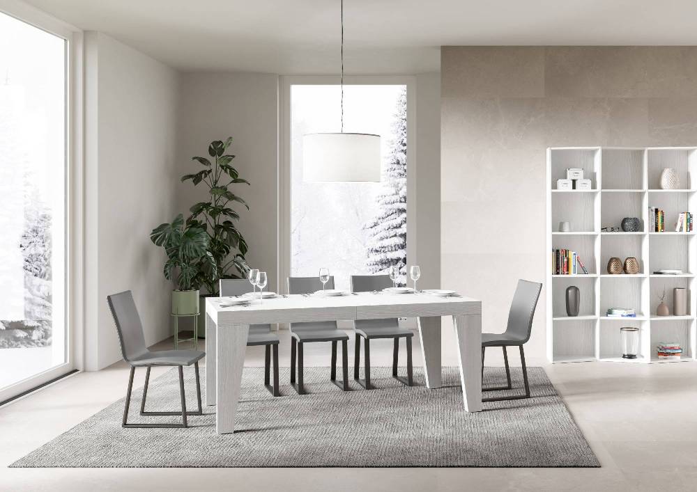 Itamoby Tavolo Naxy Allungabile Bianco Frassino 90×160 Allungato 420 Promozione Limitata
