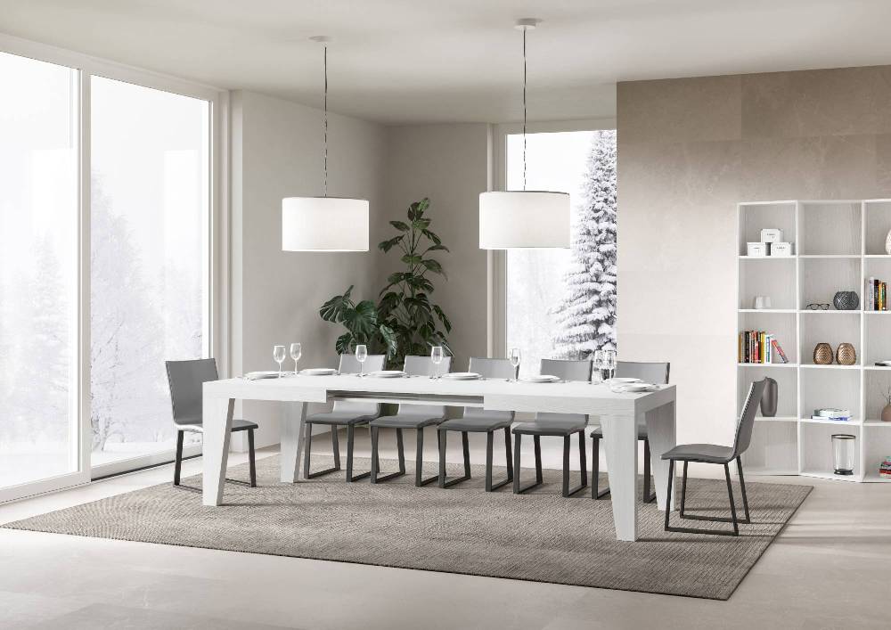 Itamoby Tavolo Naxy Allungabile Bianco Frassino 90×180 Allungato 284 Presa
