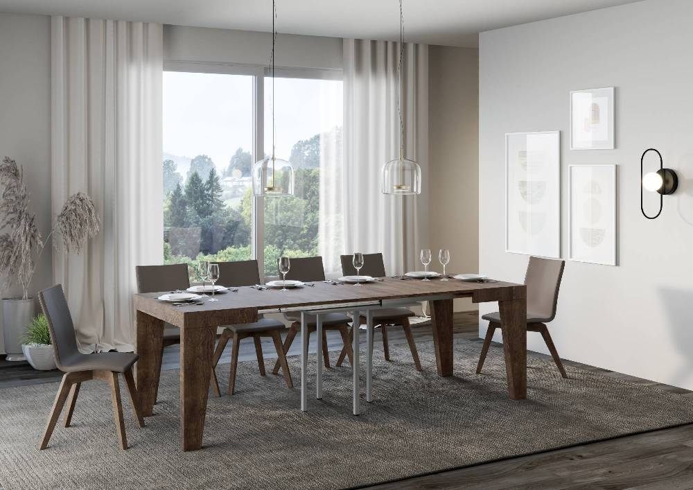 Itamoby Tavolo Naxy Allungabile Noce 90×90 Allungato 246 Sconti VIP