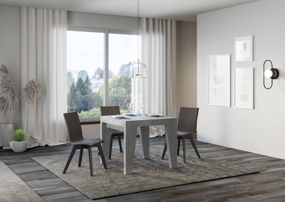 Itamoby Tavolo Naxy Allungabile Cemento 90×90 Allungato 246 Prezzo basso