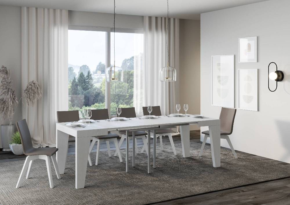 Itamoby Tavolo Naxy Allungabile Bianco Frassino 90×90 Allungato 246 Offerta settimanale