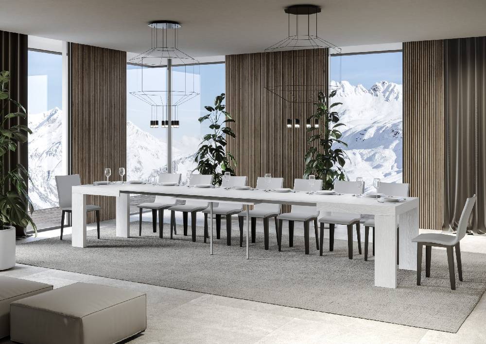 Itamoby Tavolo Roxell Allungabile Bianco Frassino 90×160 Allungato 420 Promozione temporanea