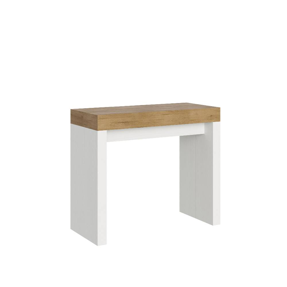 Itamoby Consolle Roxell Mix Piano Quercia Natura Gambe Bianco Frassino Trasporto libero internazionale