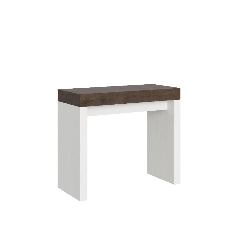 Itamoby Consolle Roxell Mix Small Piano Noce Gambe Bianco Frassino