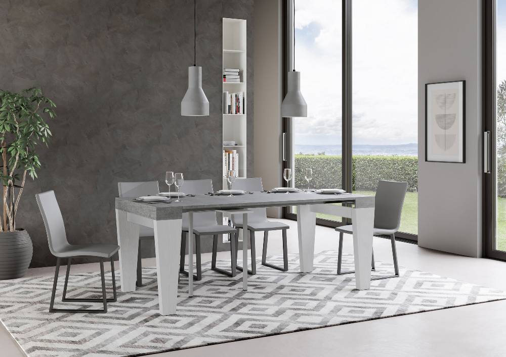 Itamoby Consolle Spimbo Mix Small Piano Cemento Gambe Bianco Frassino Qualità Garantita