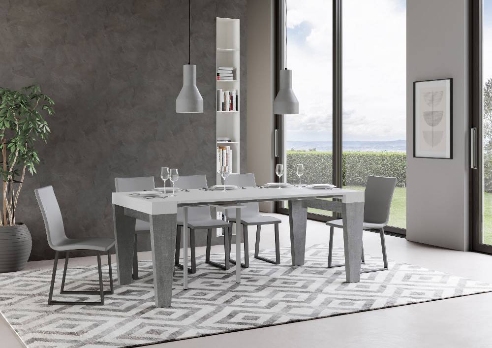 Itamoby Consolle Spimbo Mix Small Piano Bianco Frassino Gambe Cemento Consegna Veloce