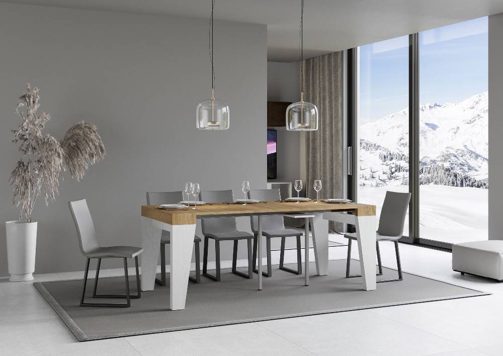 Itamoby Consolle Naxy Mix Small Piano Quercia Natura Gambe Bianco Frassino Affare Del Giorno