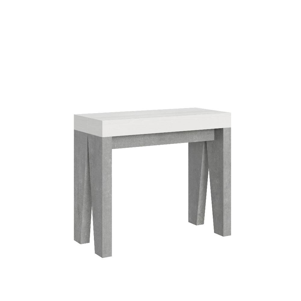 Itamoby Consolle Naxy Mix Small Piano Bianco Frassino Gambe Cemento Sottocosto
