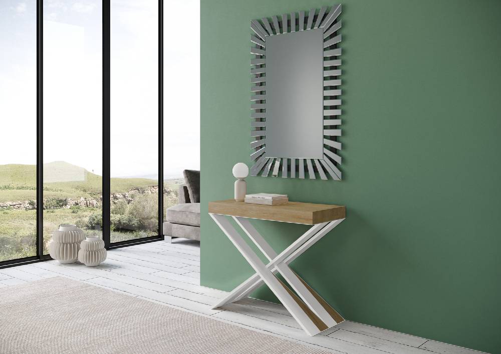 Itamoby Consolle Diago Quercia Natura telaio bianco Outlet