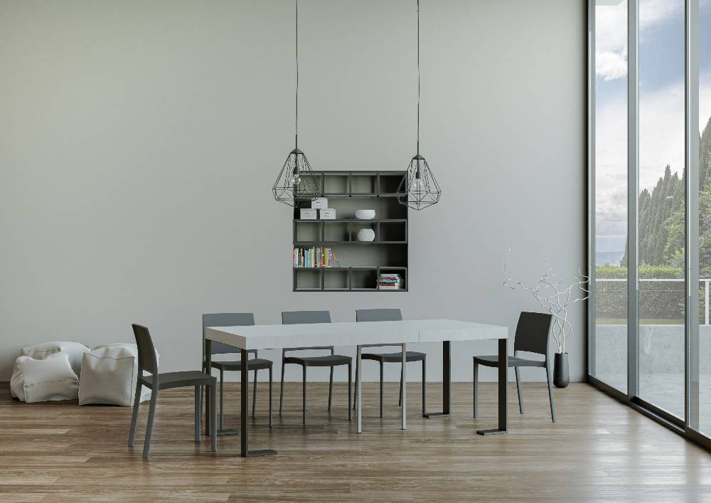 Itamoby Consolle Tecno Premium Bianco Frassino telaio Antracite Offerta temporanea
