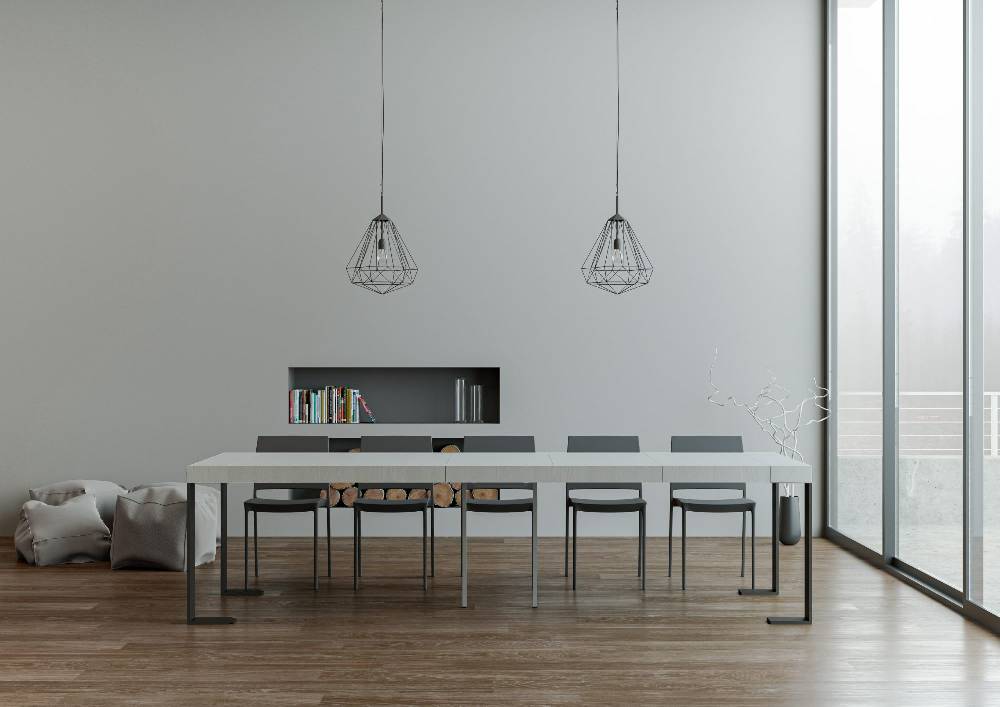 Itamoby Consolle Tecno Premium Bianco Frassino telaio Antracite Offerta temporanea