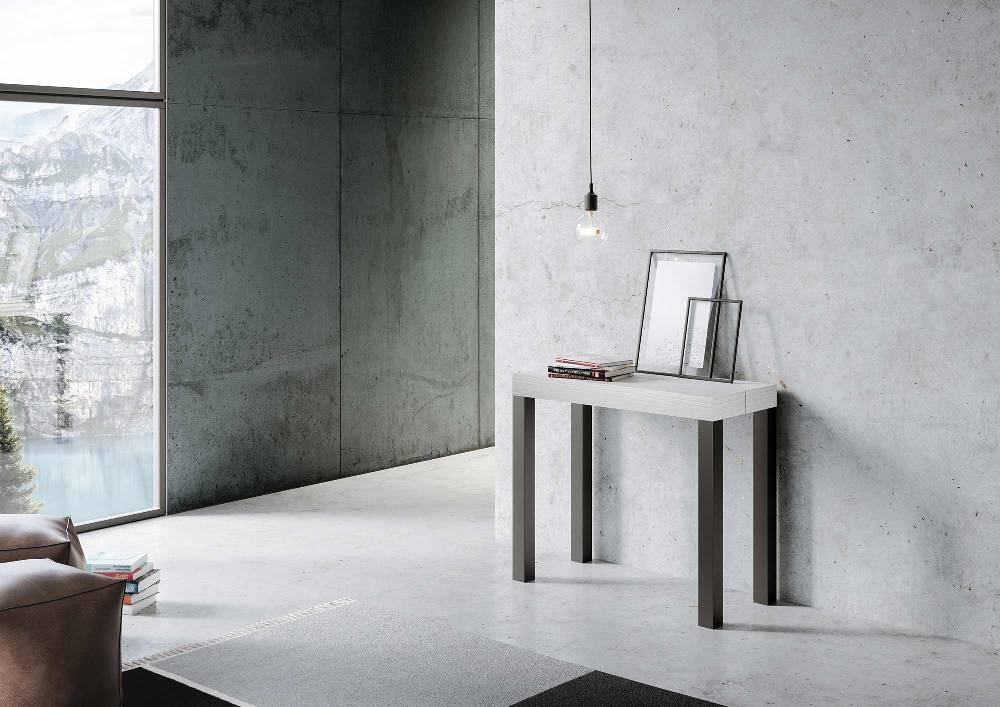 Itamoby Consolle Everyday Bianco Frassino telaio Antracite Prezzo Ridotto