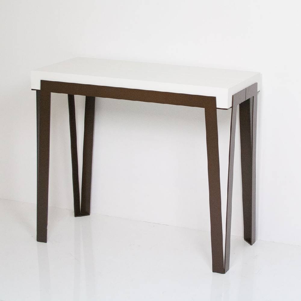 Itamoby Consolle Rio Small Bianco Frassino telaio Ruggine Saldi Di Fabbrica