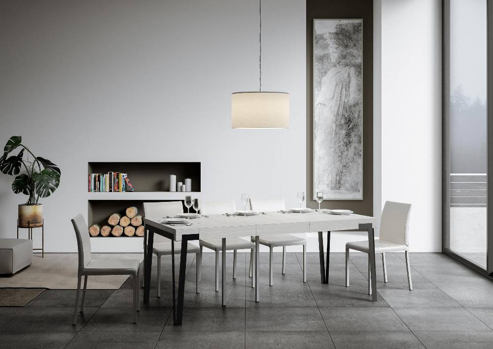 Itamoby Consolle Rio Premium Bianco Frassino telaio Antracite Nuova