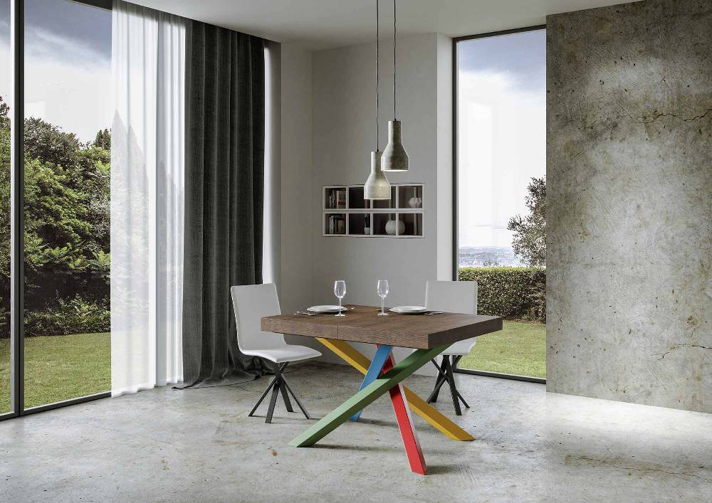 Itamoby Tavolo allungabile 90×130/234 cm Volantis Premium Noce telaio 4/B Ritorno libero