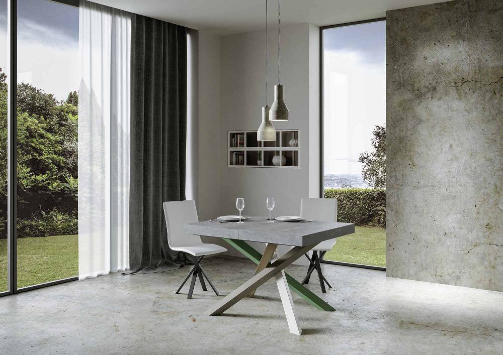 Itamoby Tavolo allungabile 90×130/234 cm Volantis Premium Cemento telaio 4/A Officina