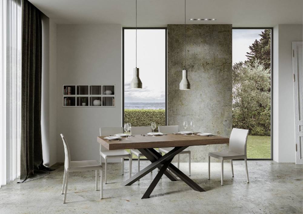 Itamoby Tavolo allungabile 90×180/284 cm Volantis Premium Noce telaio Antracite Sconti questo mese