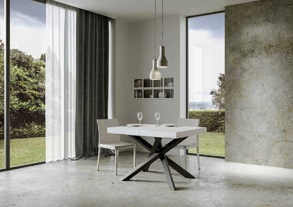 Itamoby Tavolo allungabile 90×140/244 cm Volantis Premium Bianco Frassino telaio Antracite Soddisfazione Garantita