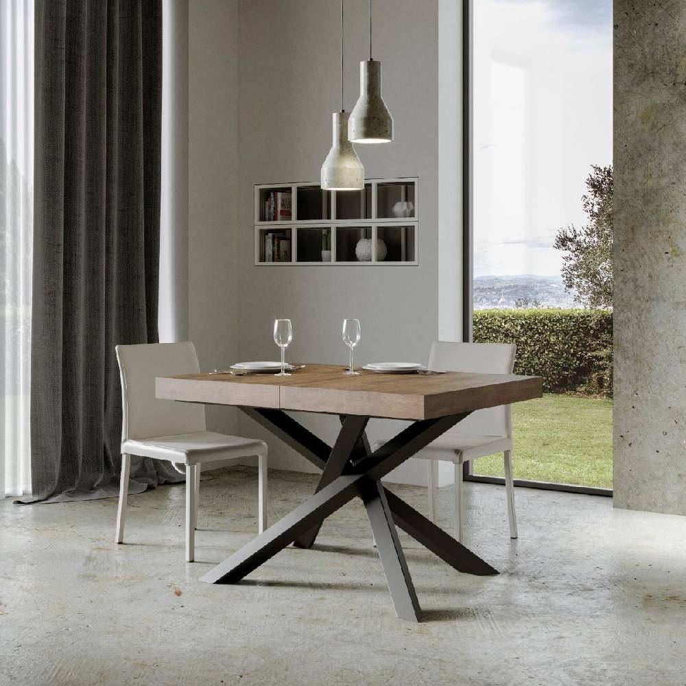 Itamoby Tavolo allungabile 90×130/234 cm Volantis Premium Noce telaio Antracite Qualità Garantita