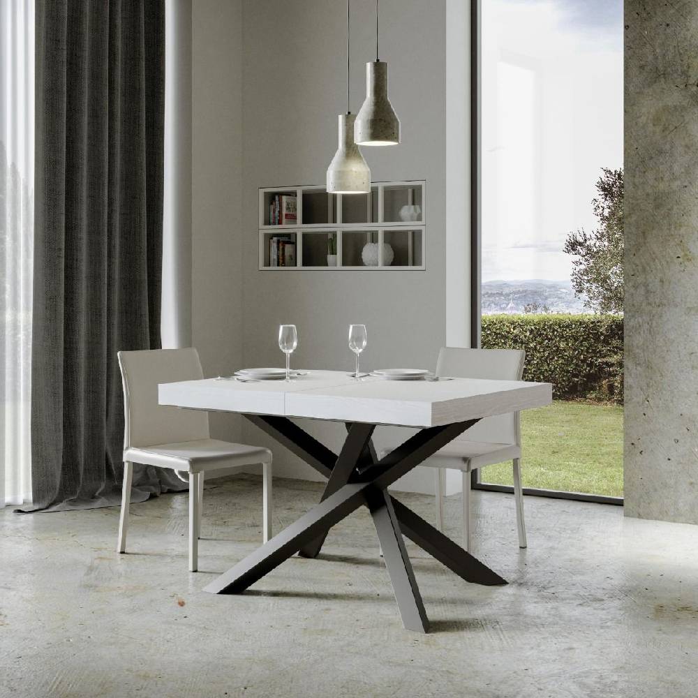Itamoby Tavolo allungabile 90×130/234 cm Volantis Premium Bianco Frassino telaio Antracite Consegna Veloce