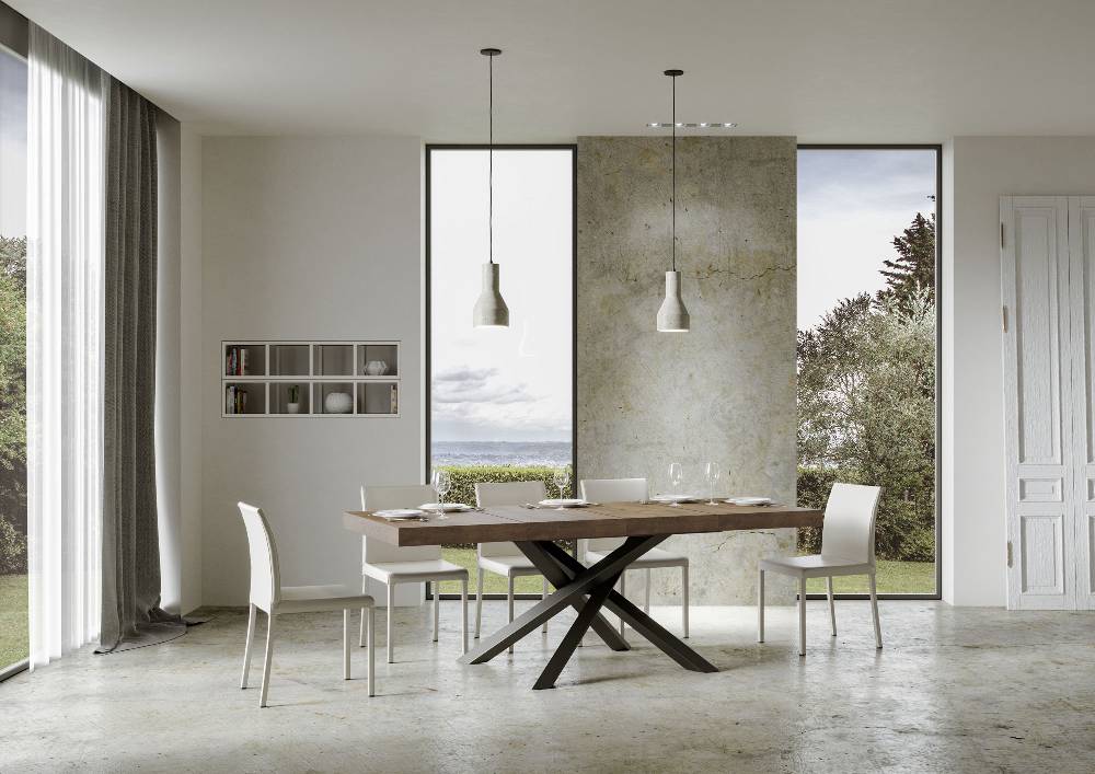 Itamoby Tavolo allungabile 90×120/224 cm Volantis Premium Noce telaio Antracite Promozione Limitata