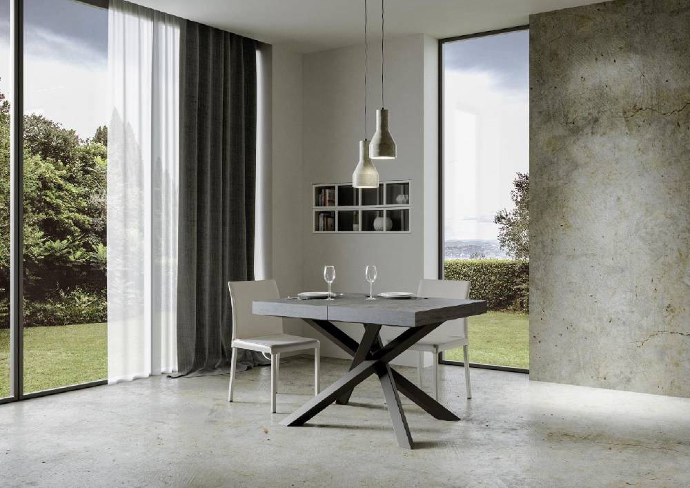 Itamoby Tavolo allungabile 90×120/224 cm Volantis Premium Cemento telaio Antracite Fino Al -60%