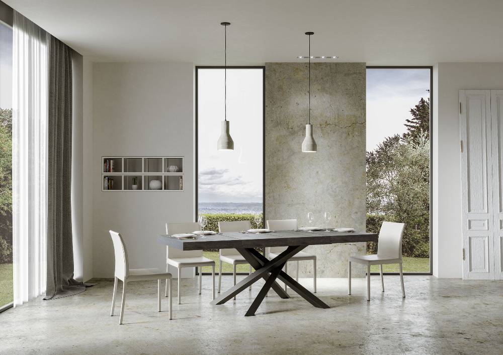 Itamoby Tavolo allungabile 90×120/224 cm Volantis Premium Cemento telaio Antracite Fino Al -60%
