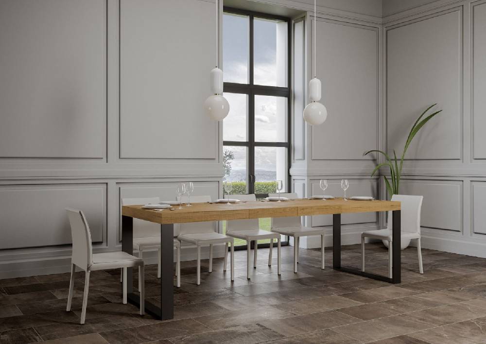 Itamoby Tavolo allungabile 90×140/244 cm Tecno Premium Quercia Natura Convenienza