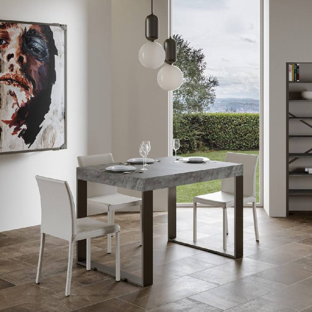 Itamoby Tavolo allungabile 90×120/224 cm Tecno Premium Cemento Sconto
