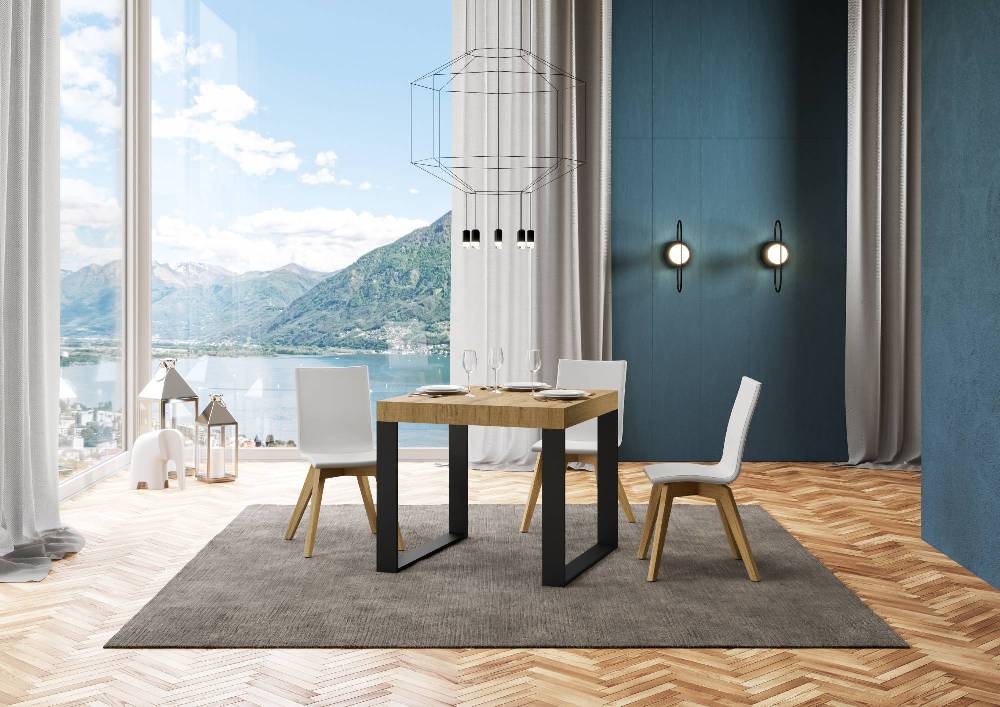 Itamoby Tavolo allungabile 90×90/246 cm Tecno Premium Quercia Natura In Vendita