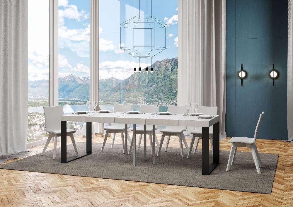 Itamoby Tavolo allungabile 90×90/246 cm Tecno Premium Bianco Frassino Saldi