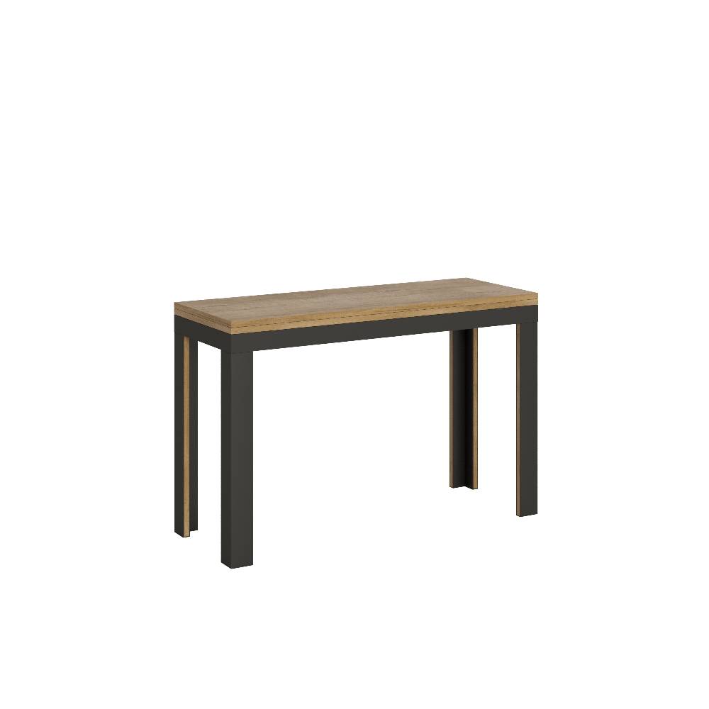 Itamoby Tavolo Linea Double Quercia Natura 120×45 aperto 120×90 gambe/telaio Antracite Ritorno libero