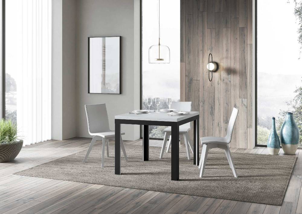 Itamoby Tavolo Linea Libra Bianco Frassino 90×90 Allungato 90×180 telaio Antracite ACQUISTA ORA