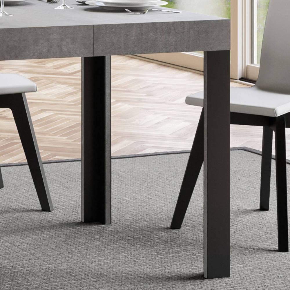 Itamoby Tavolo Linea Allungabile piano Cemento 90×180 Allungato 284 telaio Antracite Ultimo giorno